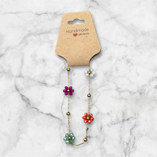Armband met gekleurde bloemen